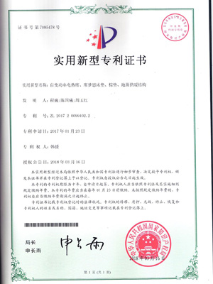 自變功率電熱席(xí)、席夢思床(chuáng)墊、棕(zōng)墊、地面(miàn)供(gòng)暖(nuǎn)結構 zl 2017 2 0099102.2